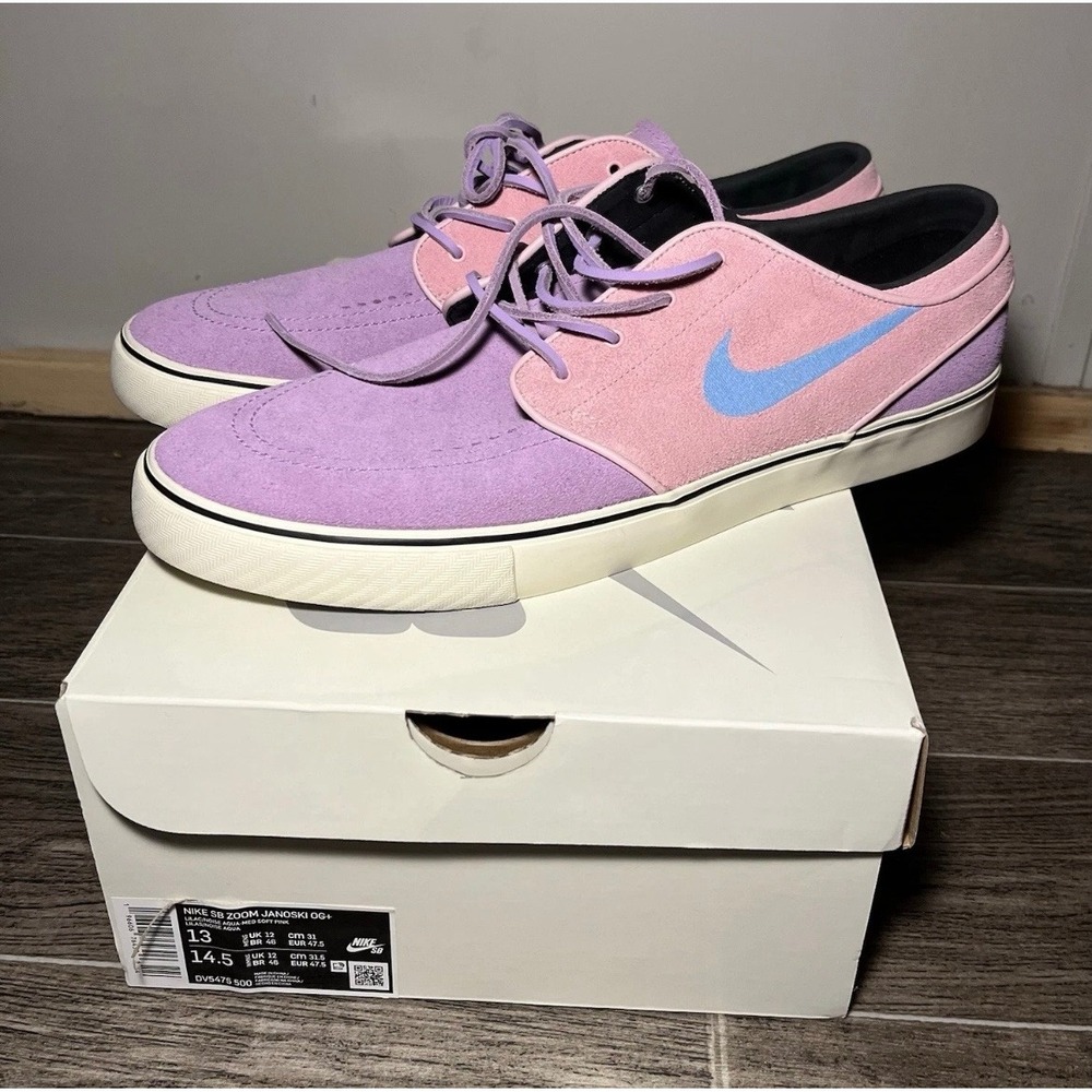 Nike SB Zoom Janoski OG+ Men Size 13 Pink Purple DV5475-500 Skate Shoes
